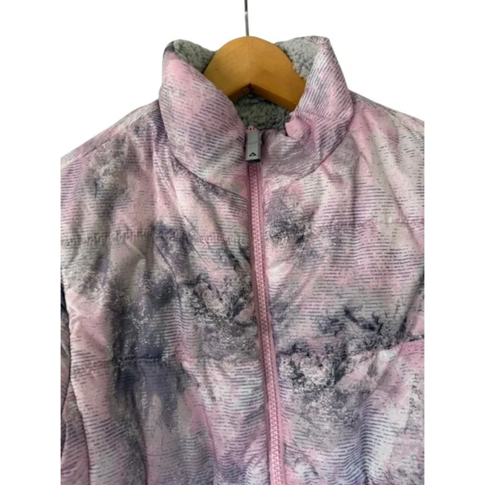 Gerry Kids Pink Gray Colorblock Sherpa Lined Hooded Full Zip Jacket